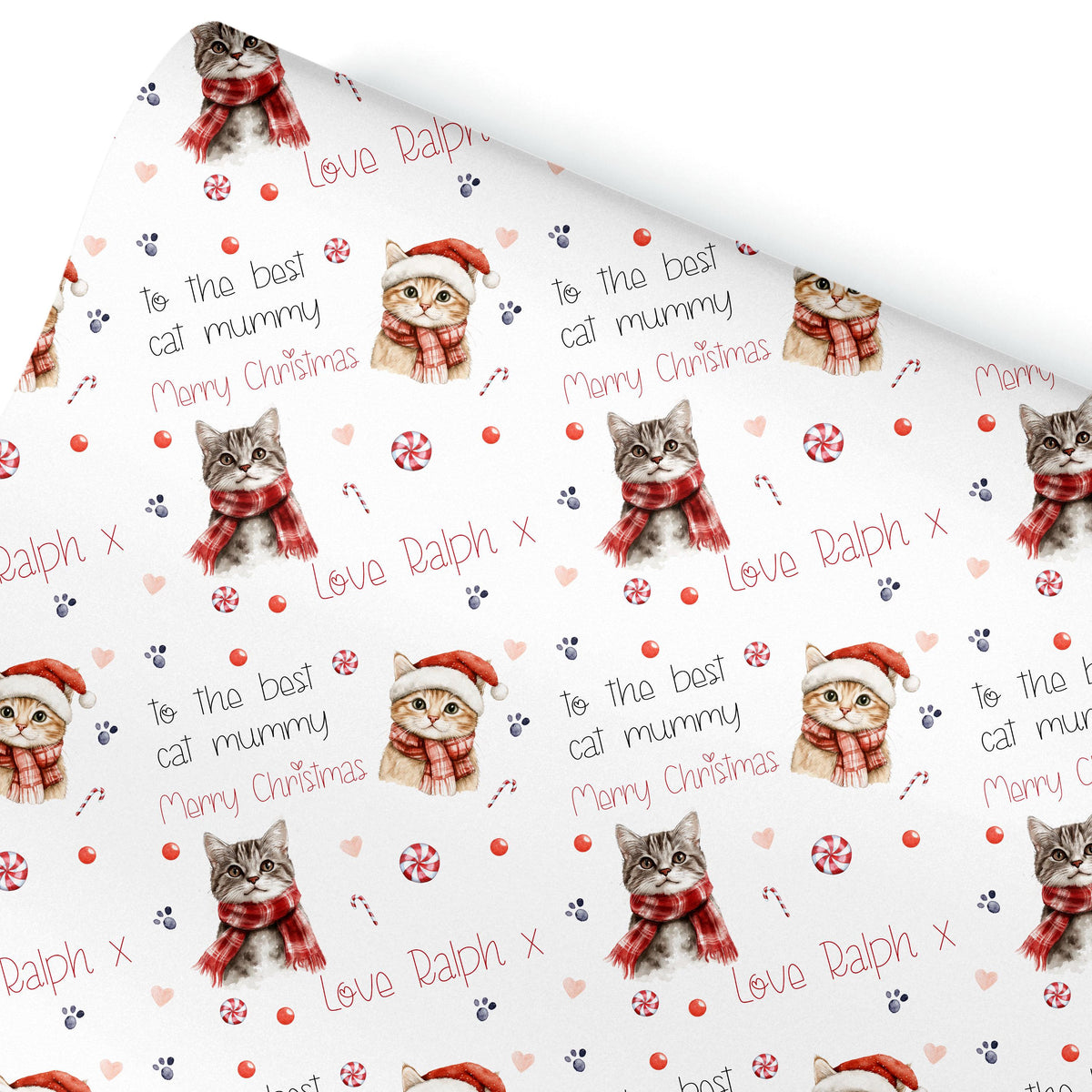Personalised Cats Gift Wrap | Personalised Christmas Wrapping Paper | Personalised Gift Wrap | Fun Gift Wrap,