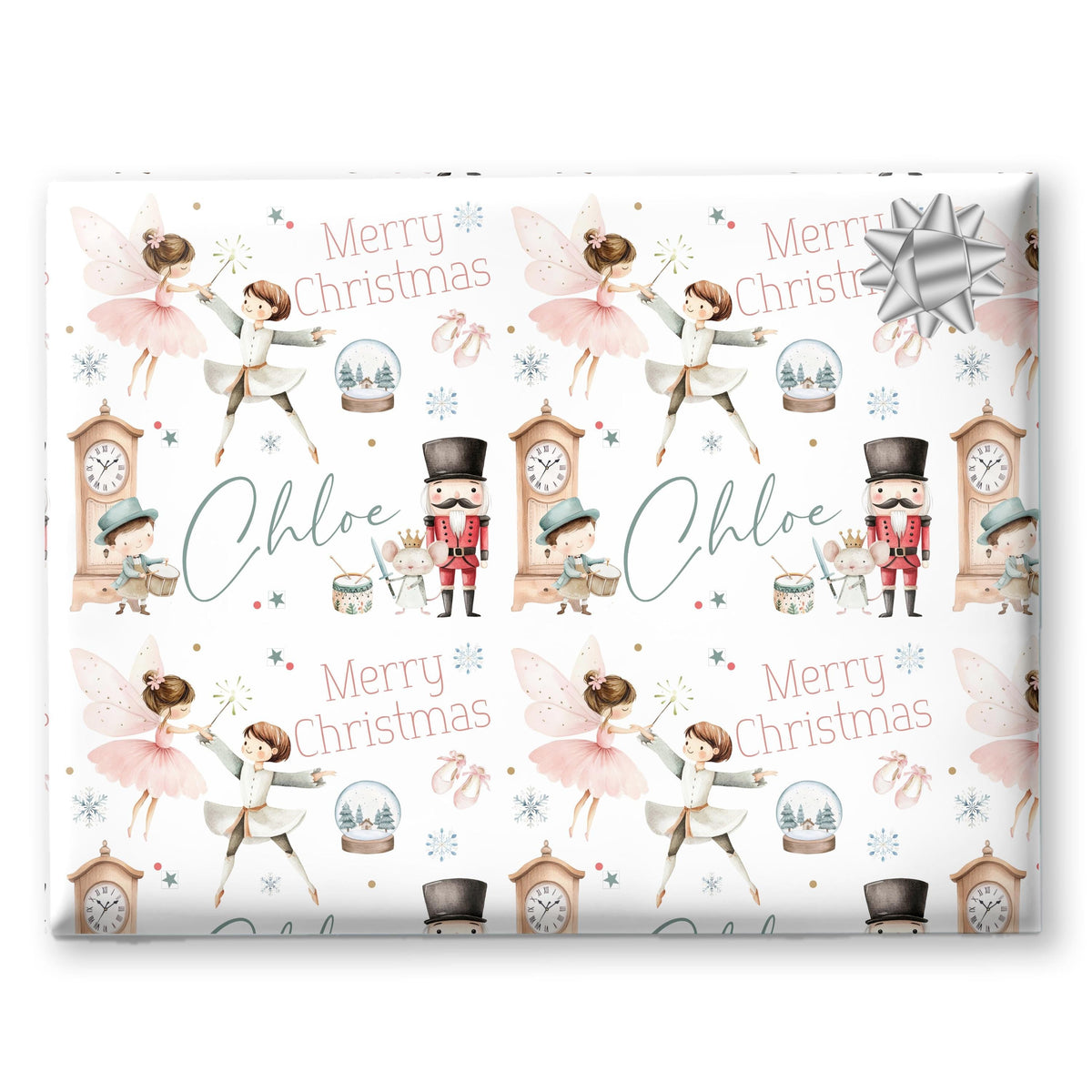Personalised Christmas Wrapping Paper, Fairy Nutcracker Gift Wrap