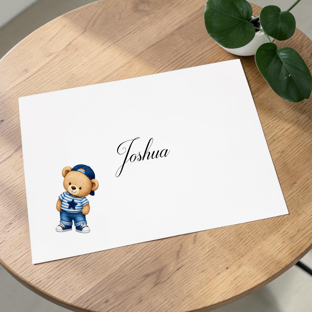 Large A4 Luxury Personalised Photo Birthday Card – Teddy Bear