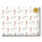 a wrapping paper with a picture of a woman holding a tennis racquet