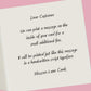 a piece of paper with a message written on it