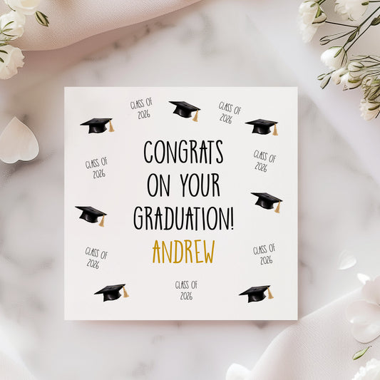 Personalised Graduation Card 2026 – Custom Name Graduation Congratulations