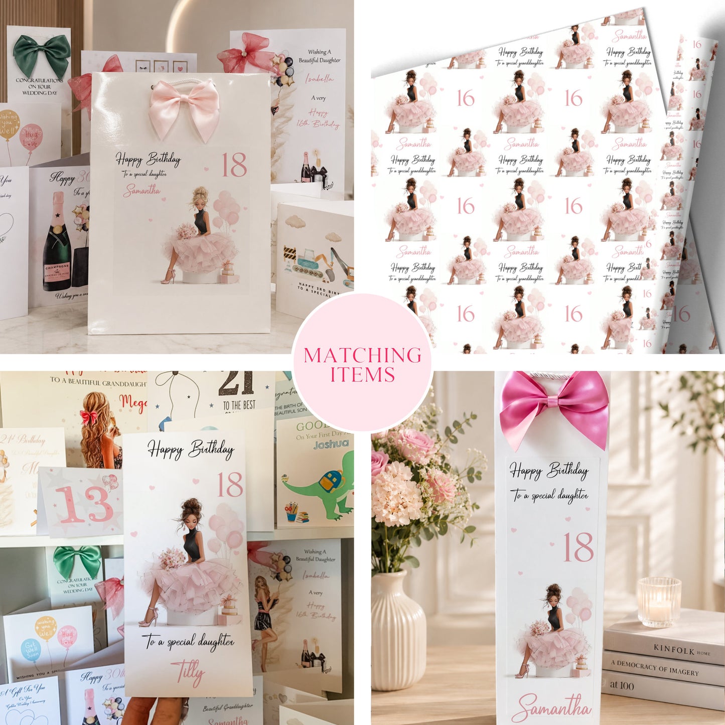 Personalised Female Girls Birthday Gift Bag