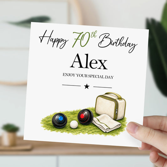 Personalised Lawn Bowls Birthday Card