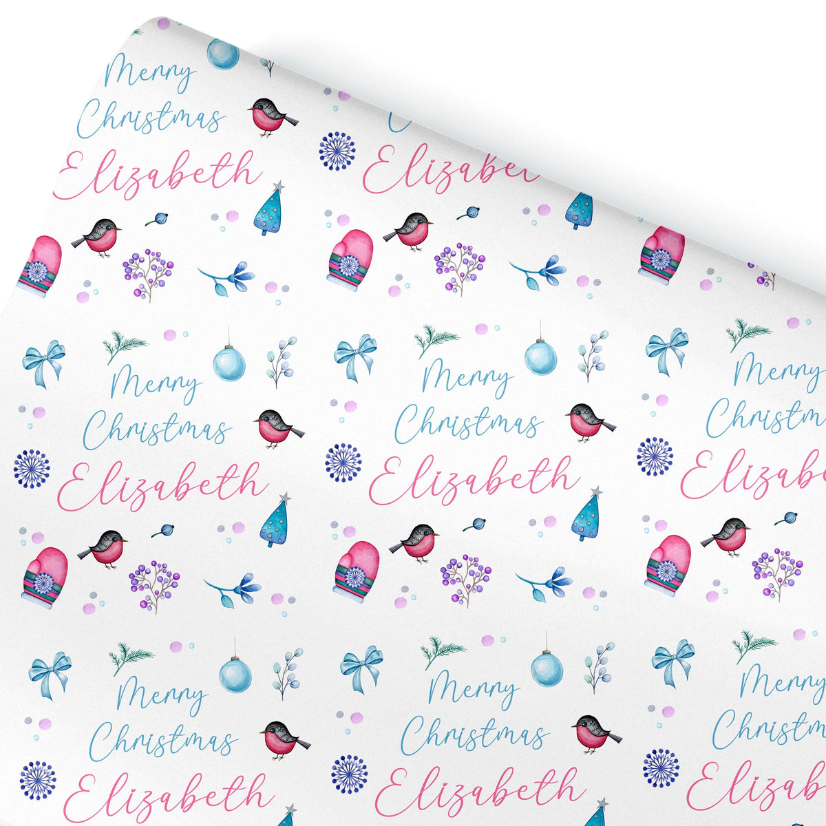 Personalised Gift Wrap | Personalised Christmas Wrapping Paper | Personalised Gift Wrap | Fun Gift Wrap | Robins