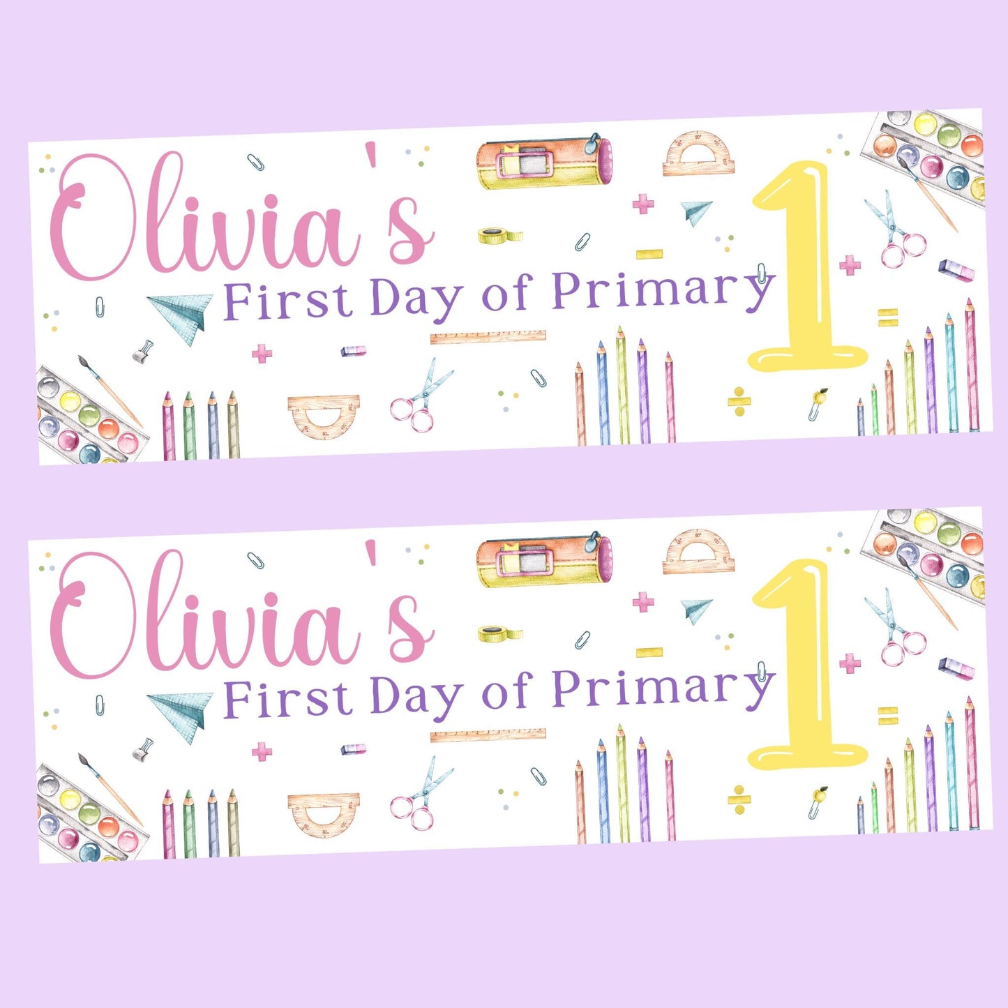 First Day of School Banner, Personalised Primary One Banner, Personalised back to school banner, School decorations, Back to school ideas