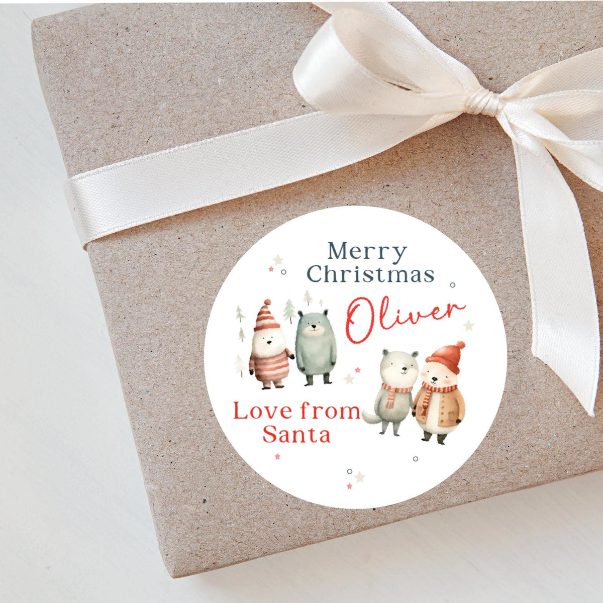 Personalised Christmas Stickers Labels For Wrapping Gifts, Name Tag