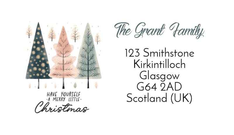 Christmas Address Labels rectangle personalised Christmas stickers business stickers