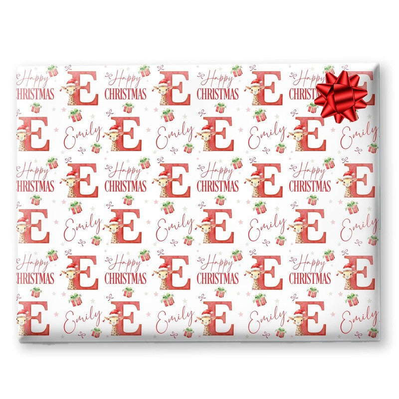 Christmas Wrapping Paper, Giraffe Christmas Gift Wrap