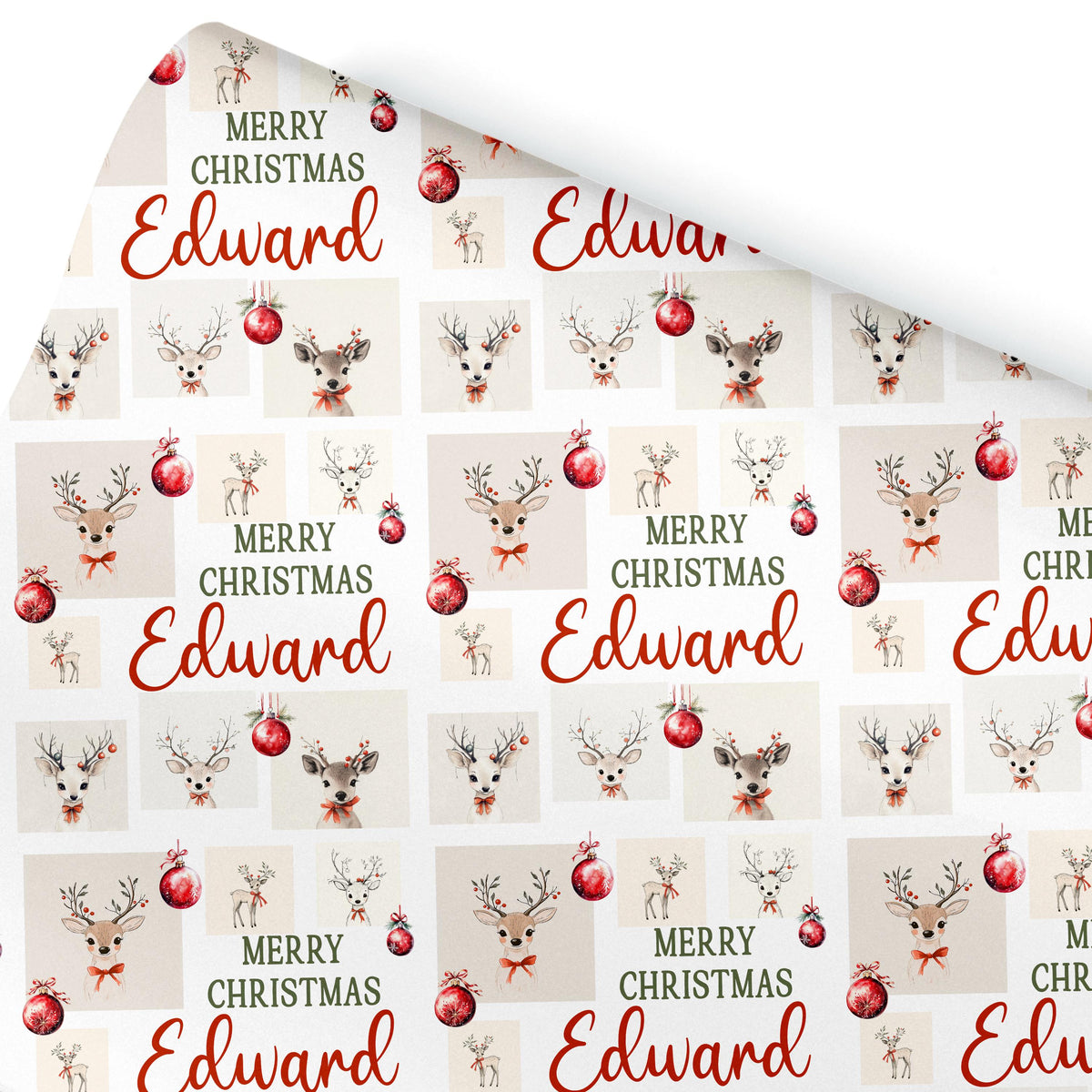 Personalised Gift Wrap | Personalised Christmas Wrapping Paper | Personalised Gift Wrap | Fun Gift Wrap | Reindeer