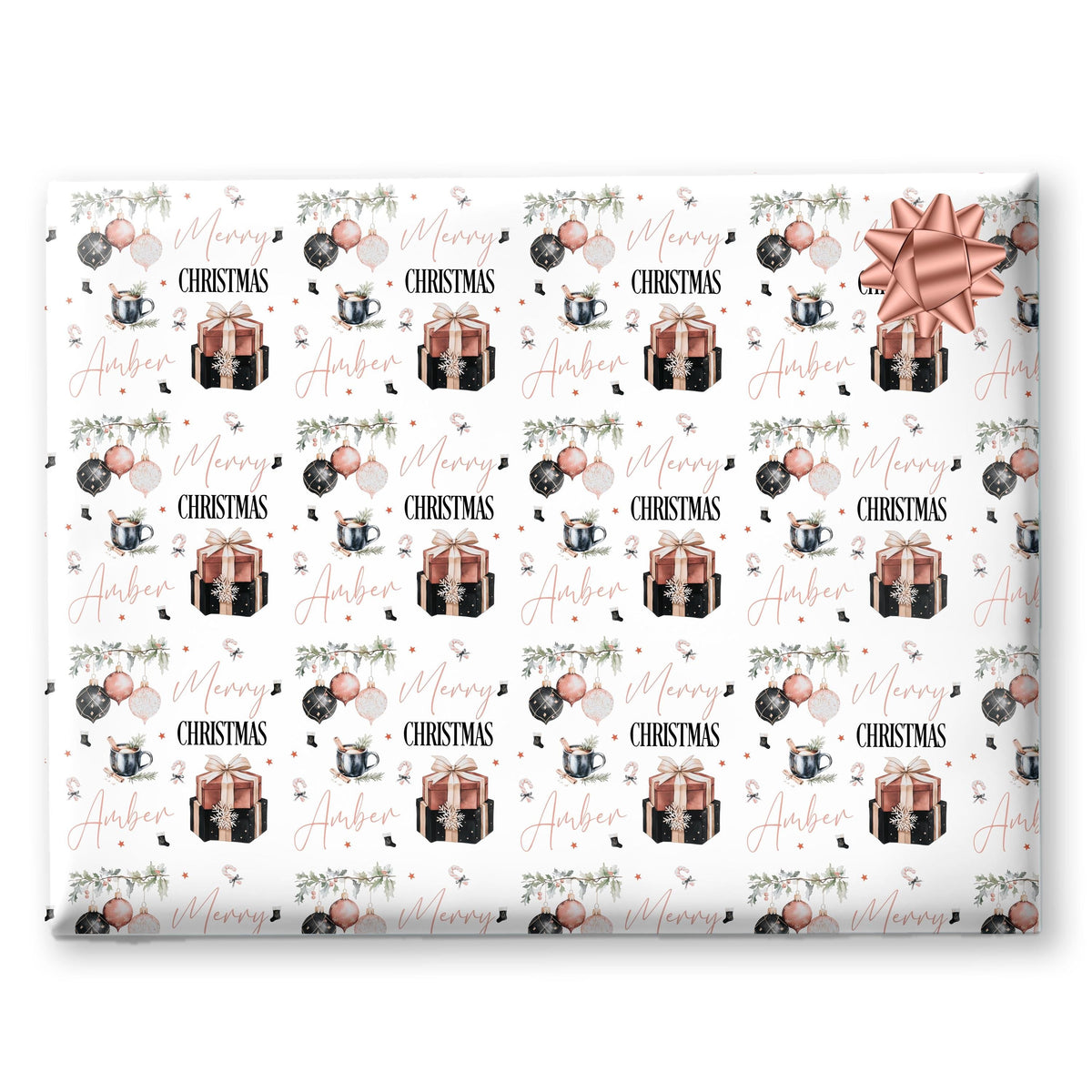 Personalised Christmas Wrapping Paper, Custom Gift Wrap For Her