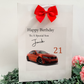 a birthday card with a red car and a red bow