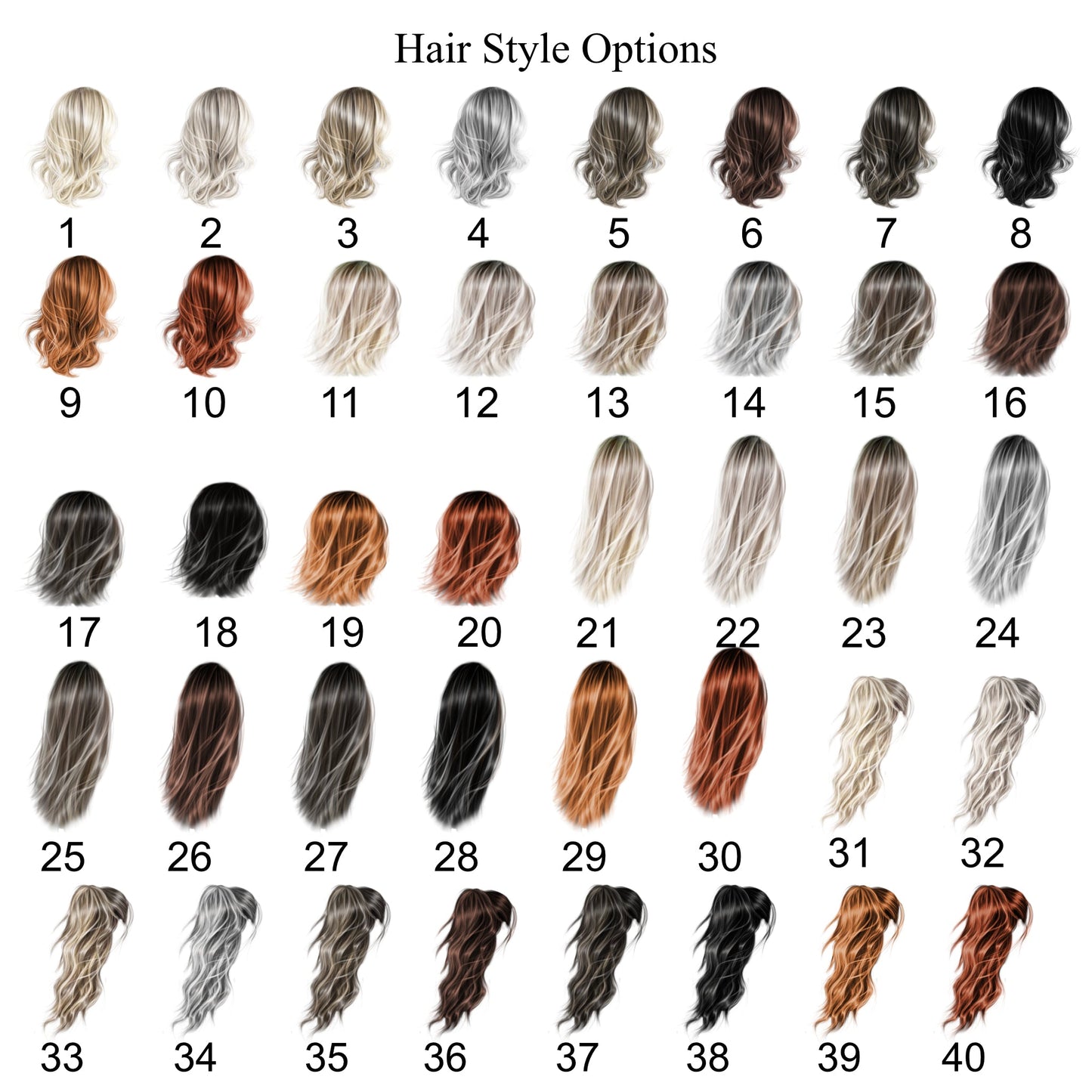 a chart of different hair colors for different types of hair