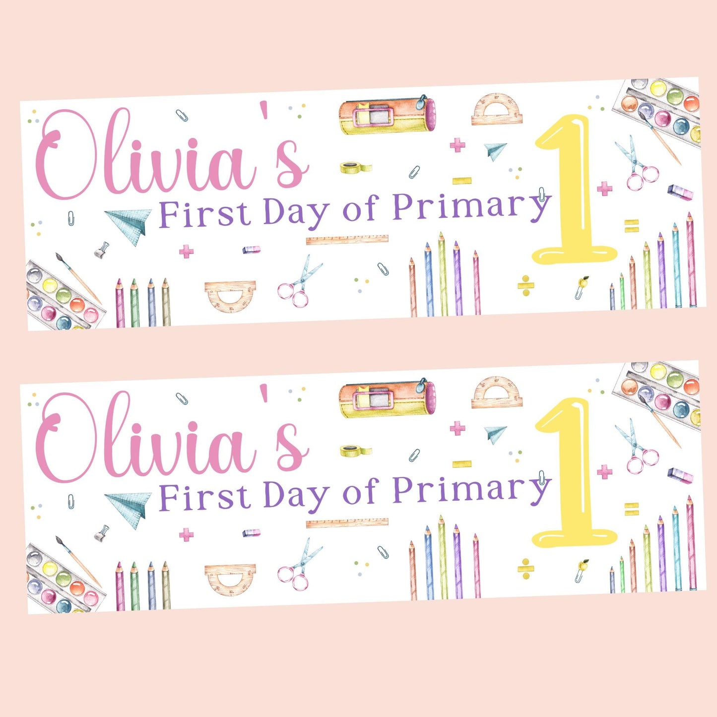 First Day of School Banner, Personalised Primary One Banner, Personalised back to school banner, School decorations, Back to school ideas