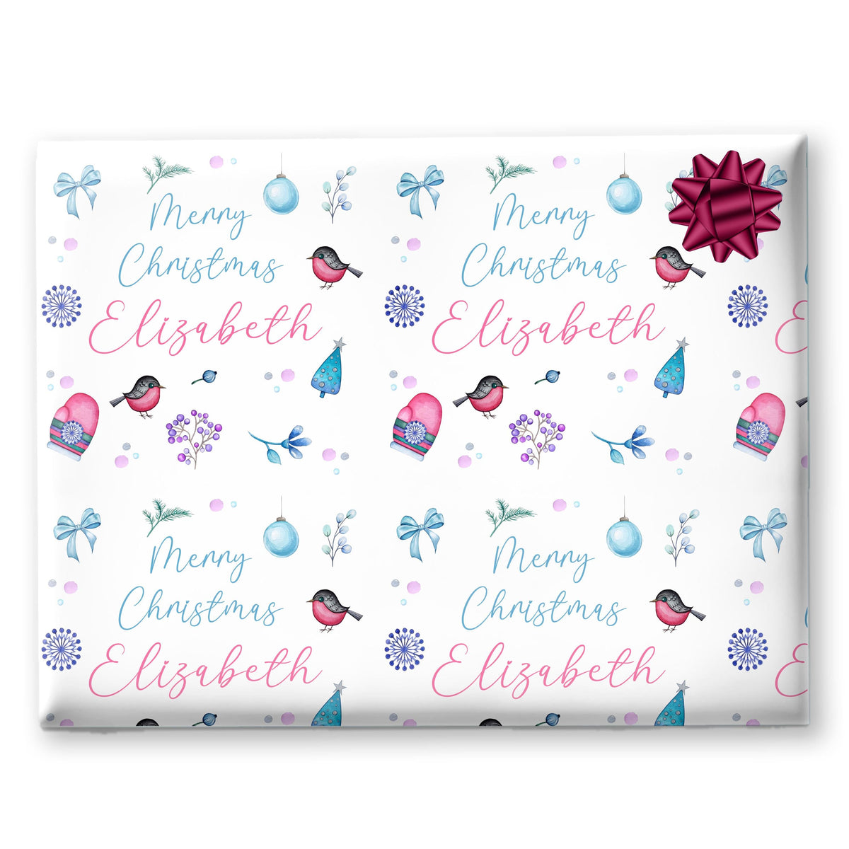 Personalised Gift Wrap | Personalised Christmas Wrapping Paper | Personalised Gift Wrap | Fun Gift Wrap | Robins