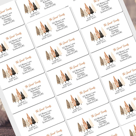 Christmas Address Labels rectangle personalised Christmas stickers business stickers