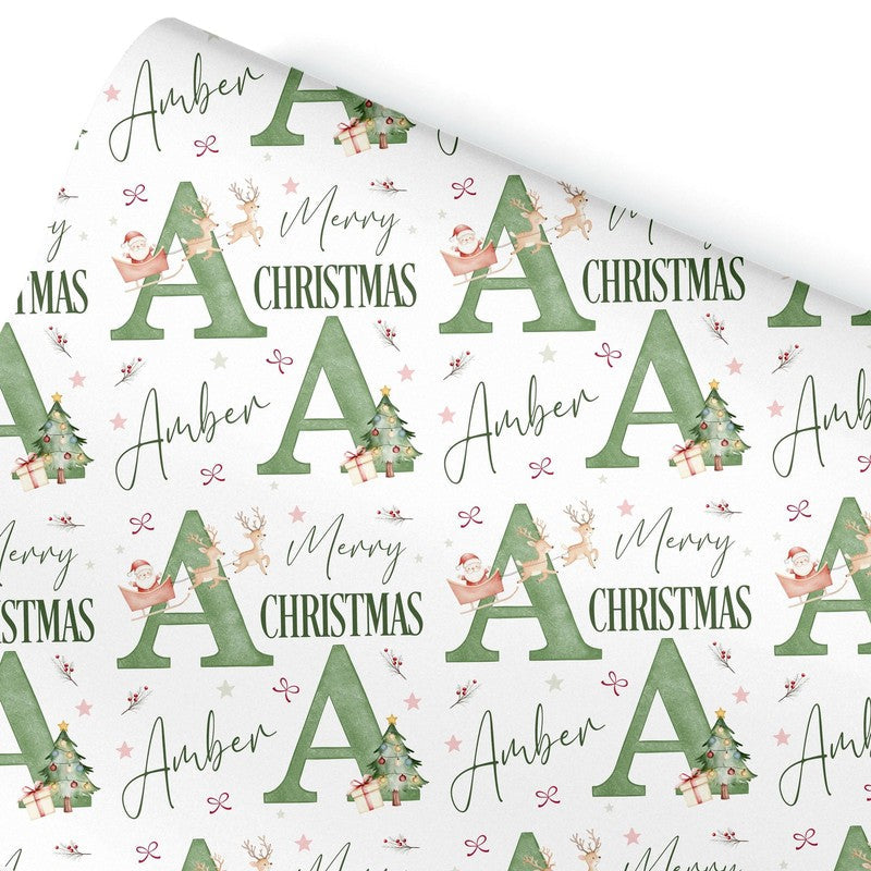 Personalized Christmas Wrapping Paper, Initial Design,