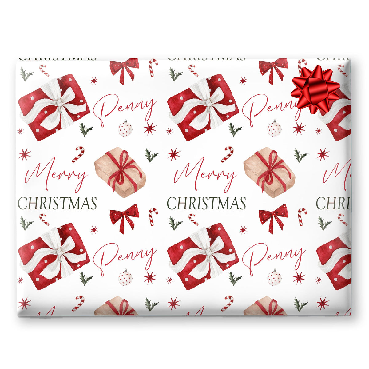 Personalised Wrapping Paper, Christmas Gift Wrap For Her, Nan, Gran