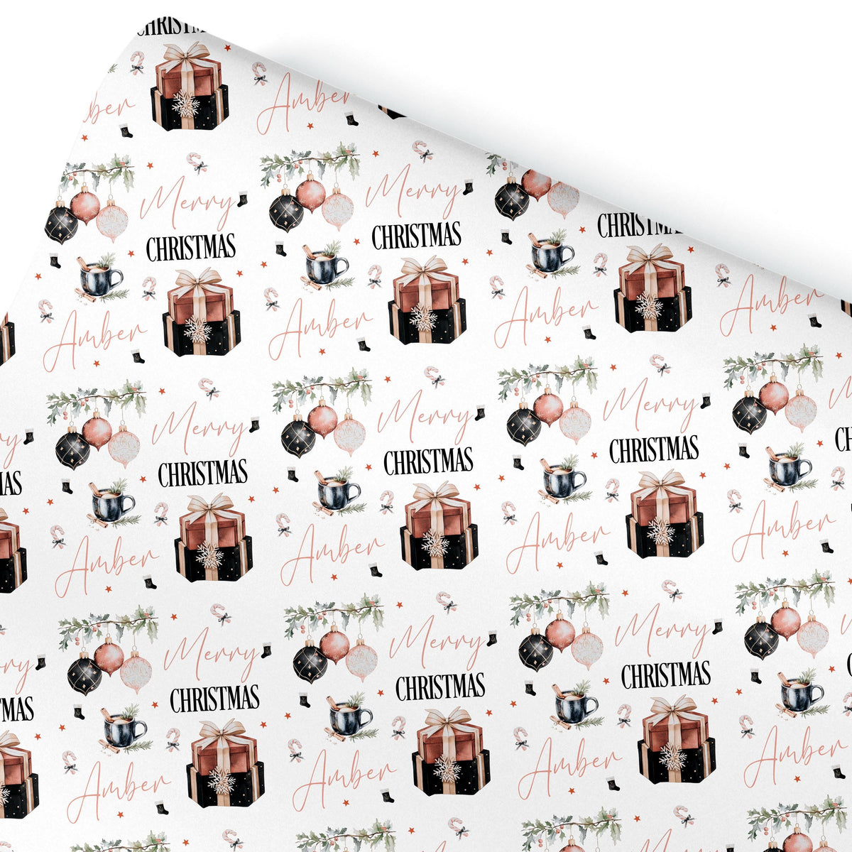 Personalised Christmas Wrapping Paper, Custom Gift Wrap For Her
