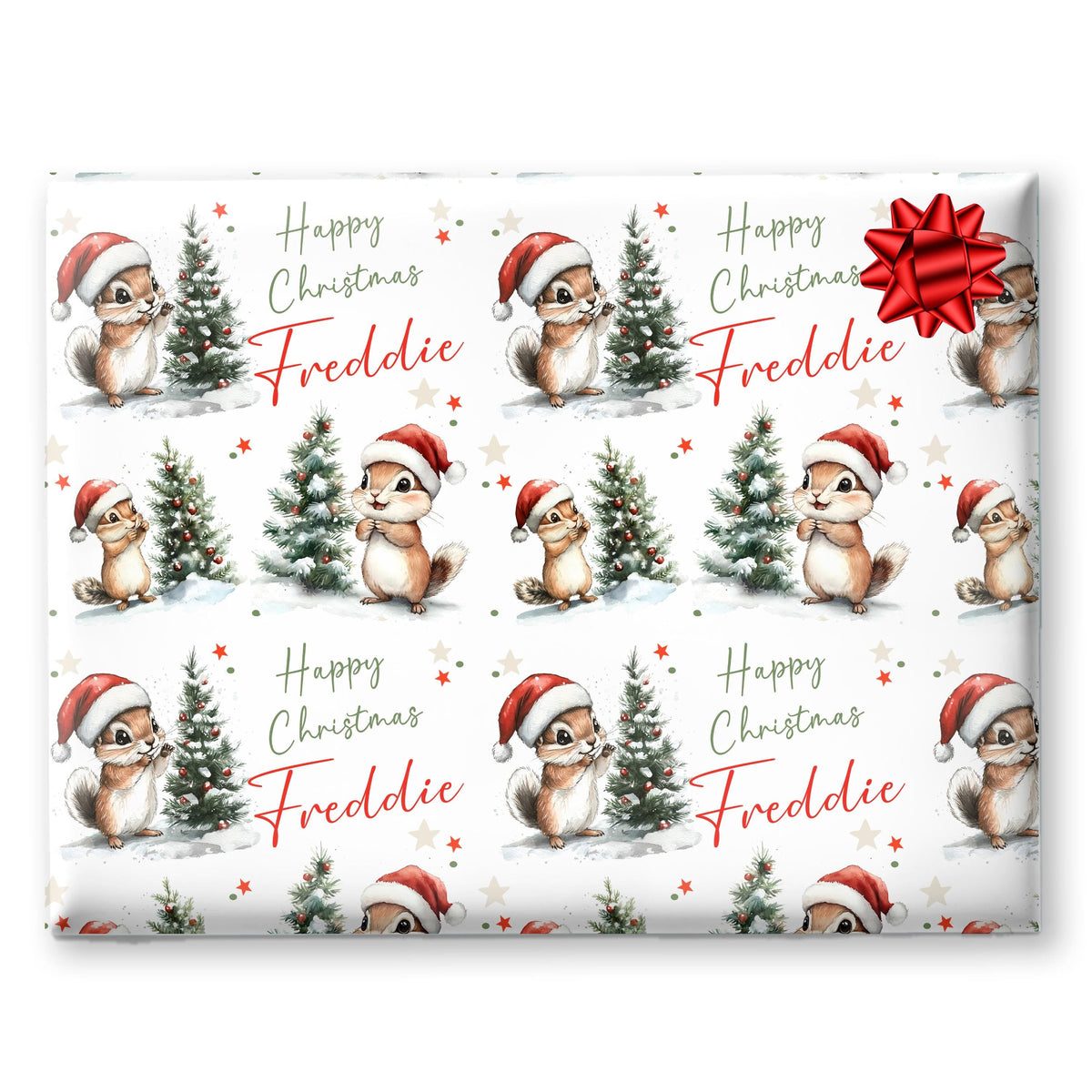 Novelty fun gift wrapping, Cute Squirrel, Personalised Girls or Boys Paper, Gift Wrap for Her