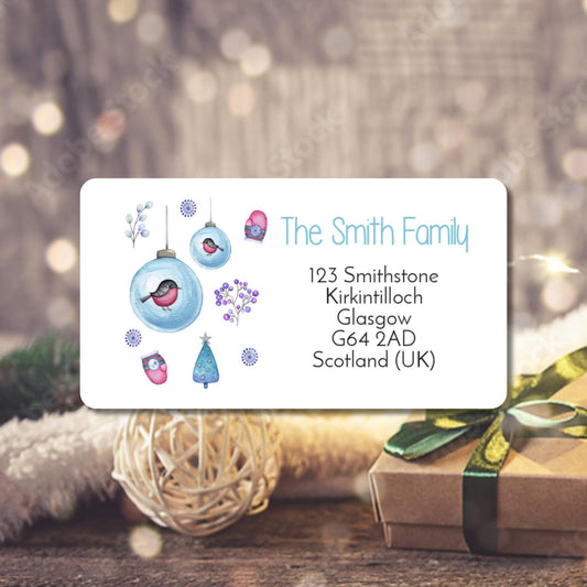 Custom Christmas Address Labels – Personalised Stickers for Cards, Envelopes