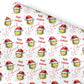 Personalised Christmas Gift Wrap – Tennis Ball Santa Hat Design, Sports Gift Wrapping Paper
