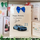 a birthday card for a special son with a blue car