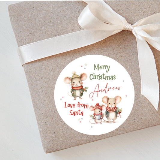 Personalised Christmas Stickers Labels For Wrapping Gifts, Name Tag