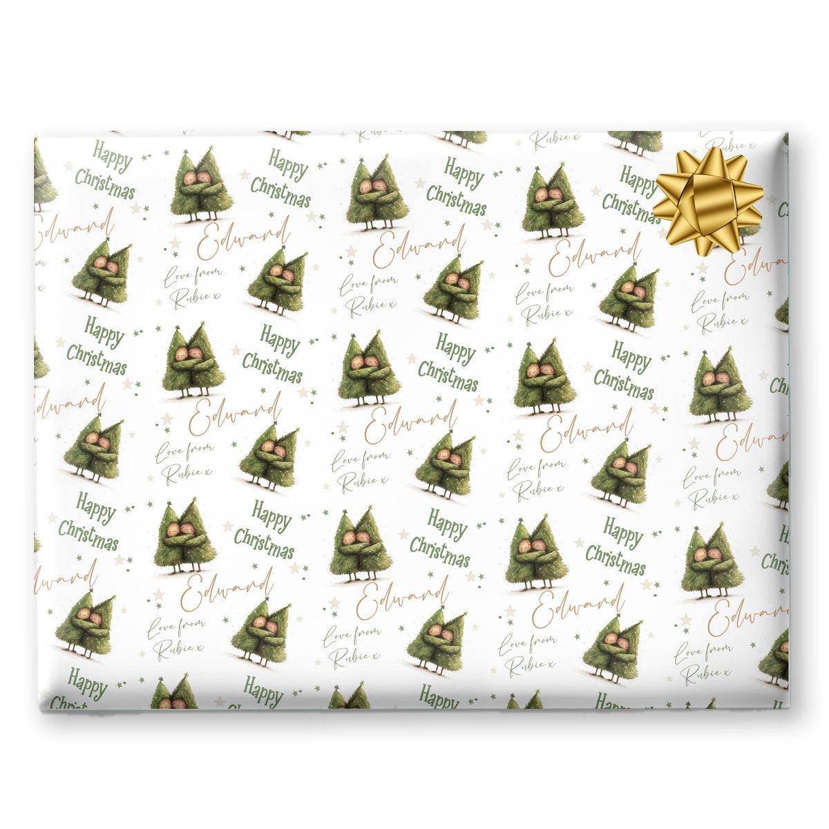 Funny Gift Wrap Novelty Christmas Gift Wrapping Paper,Personalised Hugging Tree Couples