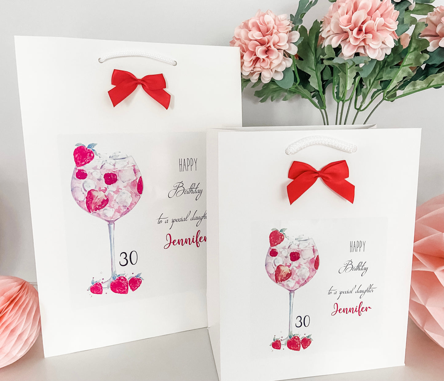 Personalised Birthday Card Strawberry Gin Cocktail