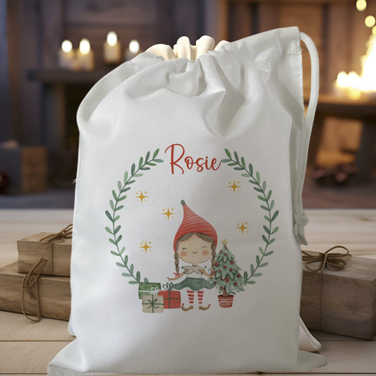 personalised christmas eve treat bag for pjs hot chocolate treats