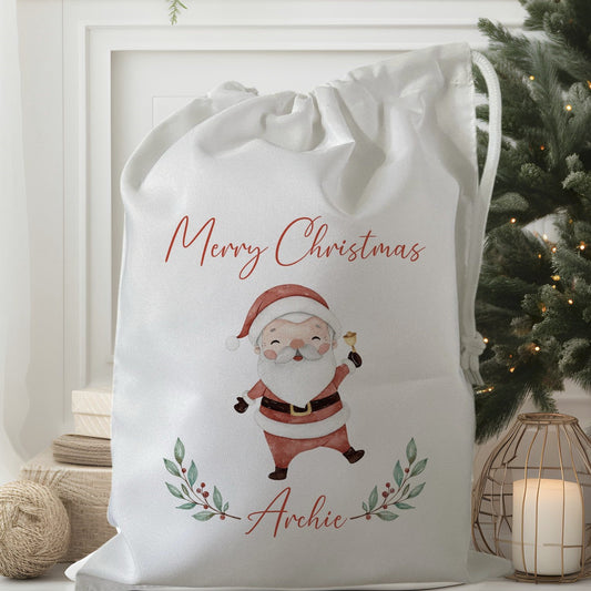 personalised christmas eve treat bag for pjs hot chocolate mug