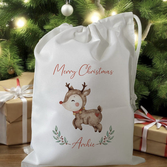 personalised christmas eve treat bag for pjs hot chocolate mug