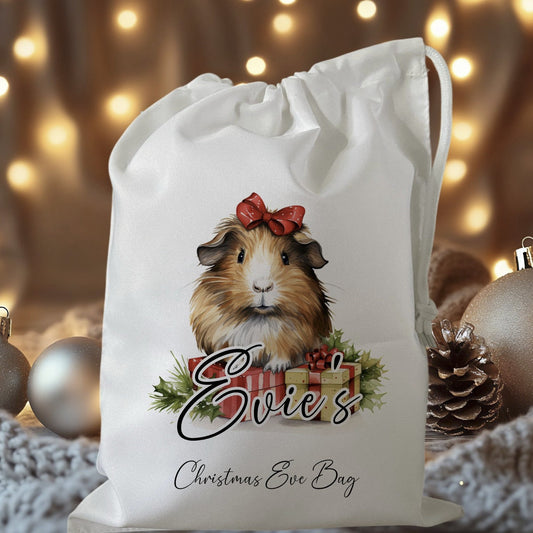 personalised christmas eve treat bag for pjs hot chocolate mug