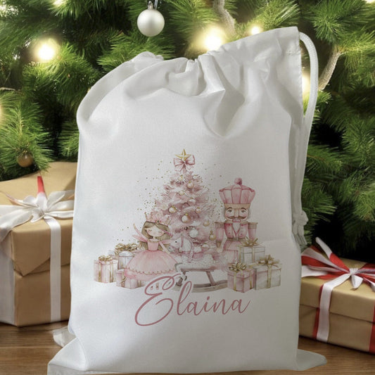 personalised christmas eve treat bag for pjs hot chocolate mug