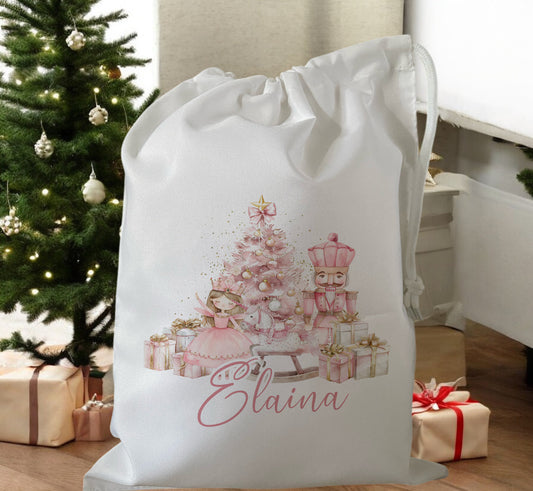 personalised christmas eve treat bag for pjs hot chocolate mug