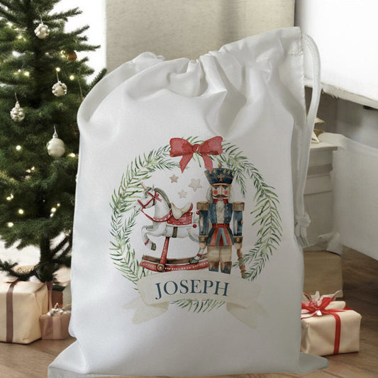 personalised christmas eve treat bag for pjs hot chocolate mug
