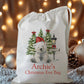 personalised christmas eve treat bag for pjs hot chocolate mug