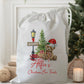 white drawstring personalised christmas eve treat bag for pjs, pyjamas, hot chocolate, treats and mug