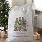white drawstring personalised christmas eve treat bag for pjs, pyjamas, hot chocolate, treats and mug