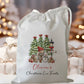 white drawstring personalised christmas eve treat bag for pjs, pyjamas, hot chocolate, treats and mug