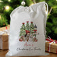 white drawstring personalised christmas eve treat bag for pjs, pyjamas, hot chocolate, treats and mug