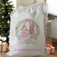 white drawstring personalised christmas eve treat bag for pjs, pyjamas, hot chocolate, treats and mug