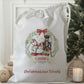 white drawstring personalised christmas eve treat bag for pjs, pyjamas, hot chocolate, treats and mug