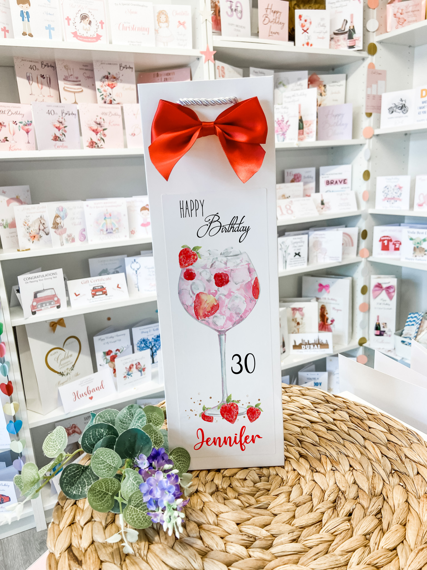 Red Gin Cocktail Birthday Wrapping Paper