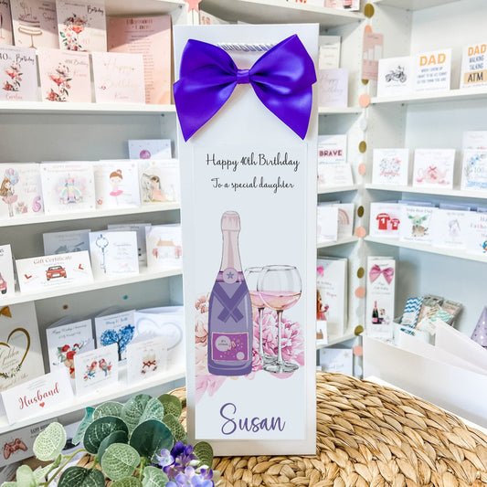 Birthday Personalised Bottle Bag Lilac
