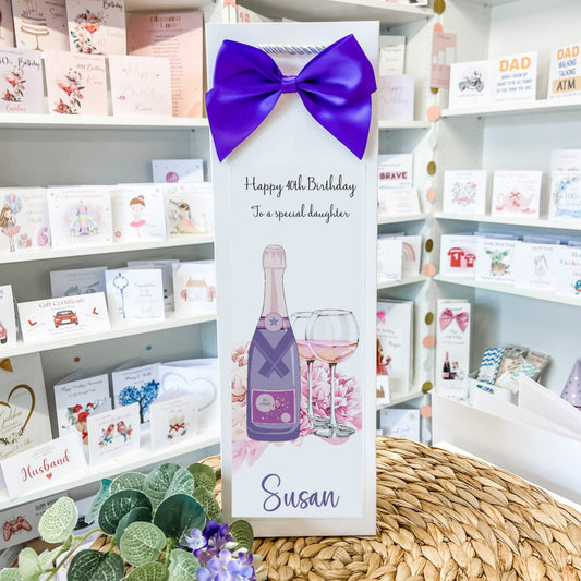 Birthday Personalised Bottle Bag Lilac