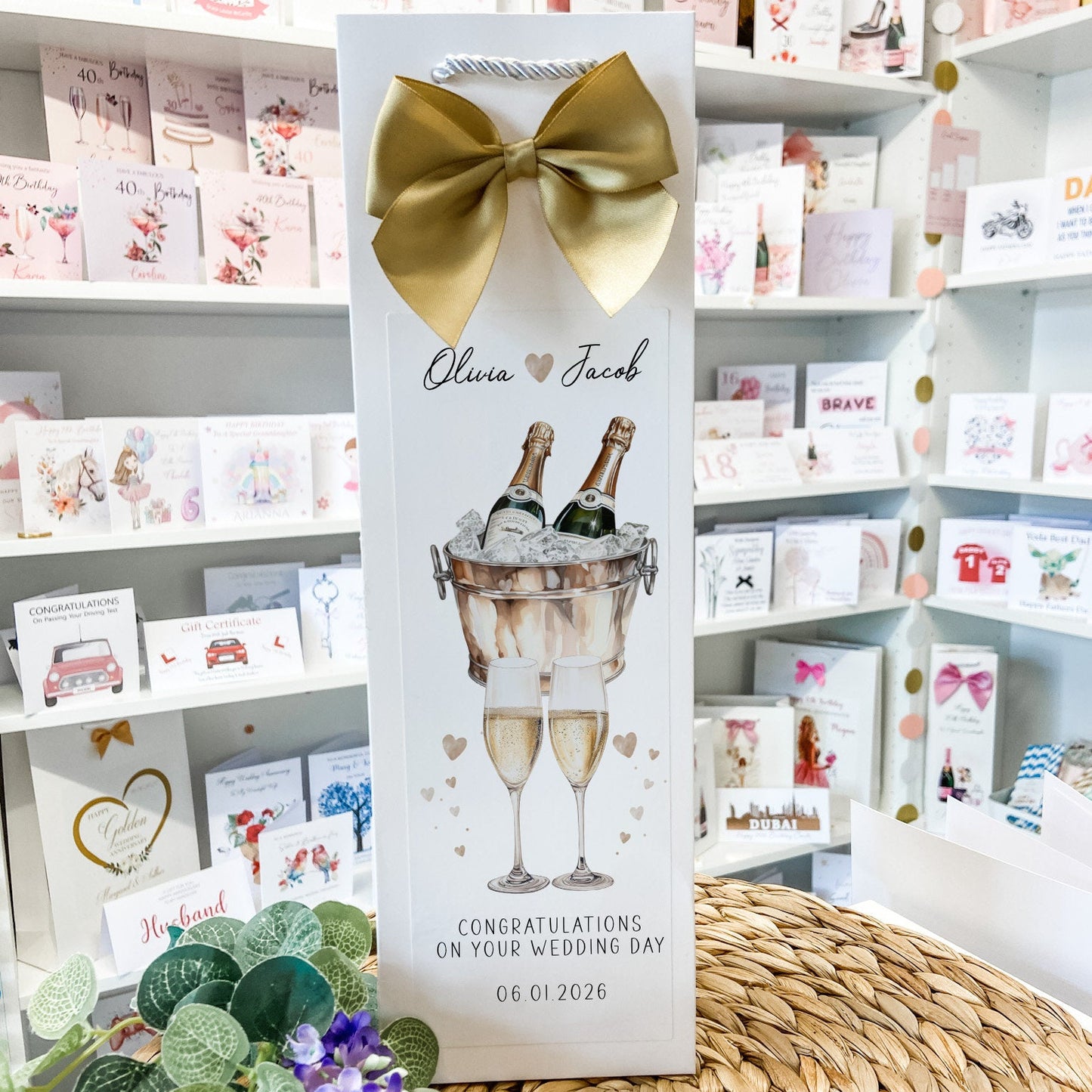 Personalised Wedding Gift Bottle Bag For Champagne