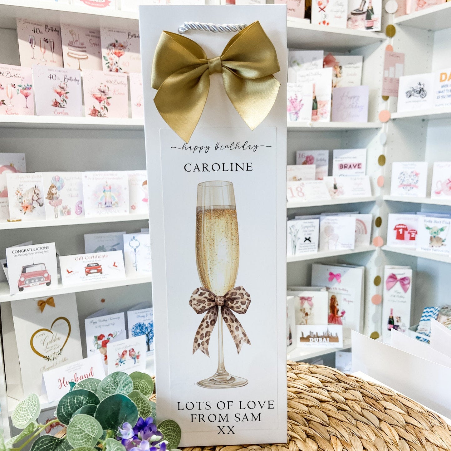 Birthday Personalised Bottle Bag Champagne Gift Bag