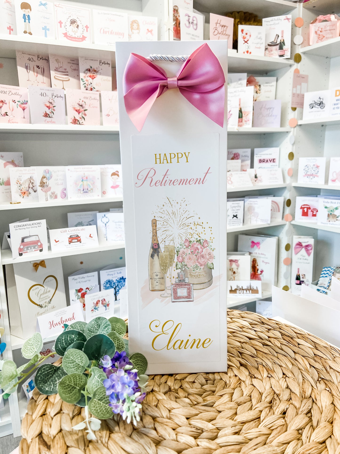 Congratulations on your Retirement Gift Wrapping Paper - Champagne Flower Box